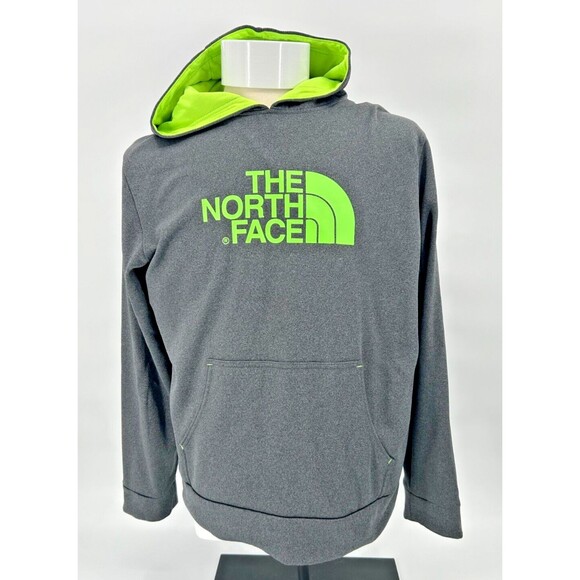 The North Face Other - THE NORTH FACE Half Dome Logo Pullover Hoodie Sweatshirt~Gray+Neon Green~Mens L